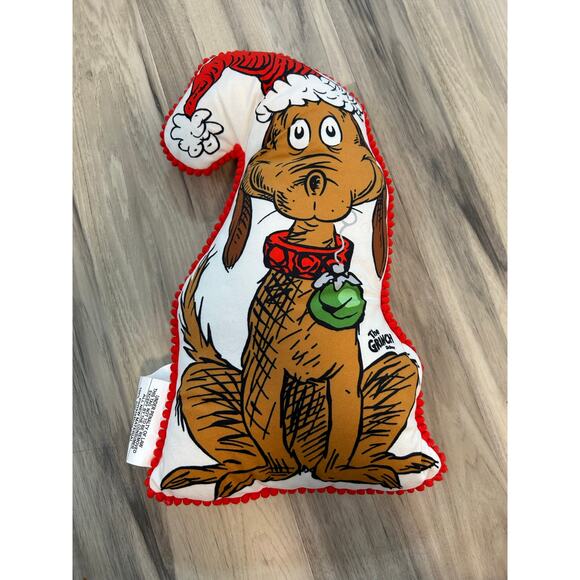 Dr. Seuss MAX Dog The Grinch Christmas Holiday Shaped Toss Decorative Pillow - Picture 1 of 3